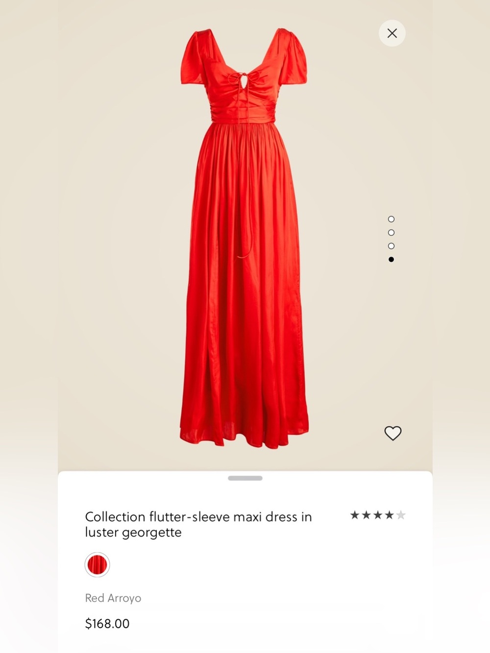 Red Arroyo Flutter-Sleeve Cocktail Maxi Dress